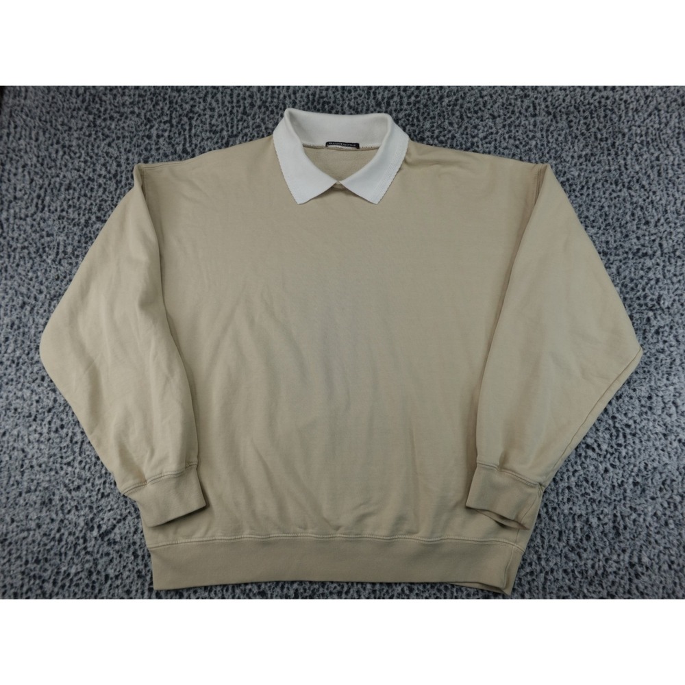 Brandy Melville Collared Sweatshirt Womens One Size Tan Good Oversized Pullover